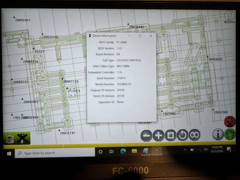 Topcon FC-6000 Data Collector Device Info