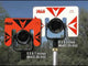 Conjunto de prisma Premier de 62 mm con bloqueo trasero SECO con objetivo de 6 x 9 pulgadas, naranja fluorescente y negro
