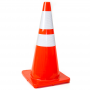 Orange Safety Traffic PVC Cones, Two Reflective Collars