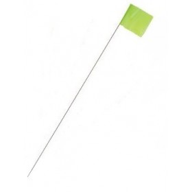 Keson STK21GL Glo-Lime Fluorescent Surveyor's Stake Flag (2-1/2" X 3-1/2") 21" wire, 100-lot bundle