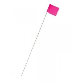 Keson STK21GP Glo-Pink Fluorescent Surveyor's Stake Flag (2-1/2" X 3-1/2") 21" wire, 100-lot bundle