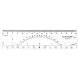 6" Protractor Ruler 10 and 50 Parts To The Inch