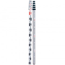 5 Meter Aluminum Leveling Rod, Dual Grads - Metric/8ths